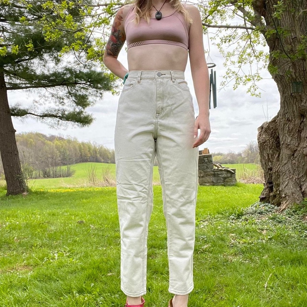 White BDG High-Waisted Mom Jeans